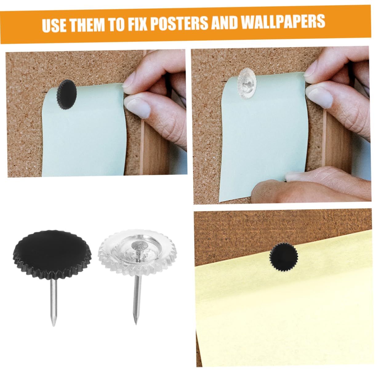 Artibetter 800piezas Chinchetas Transparentes para Tablero De Corcho Push Pins De Plástico para Oficina y Fáciles De Usar y Almacenar