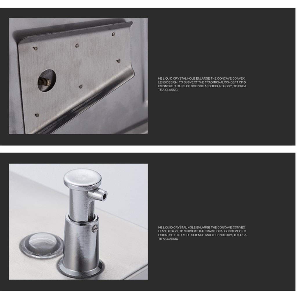 Xiaoli Dispenser Sapone da Muro Manuale Acciaio Inox Dispenser di Sapone Bagno Hotel a Parete Dispenser di Sapone Dish Gel Doccia Shampoo Bottiglia di lozione Dosatore di Sapone Liquido
