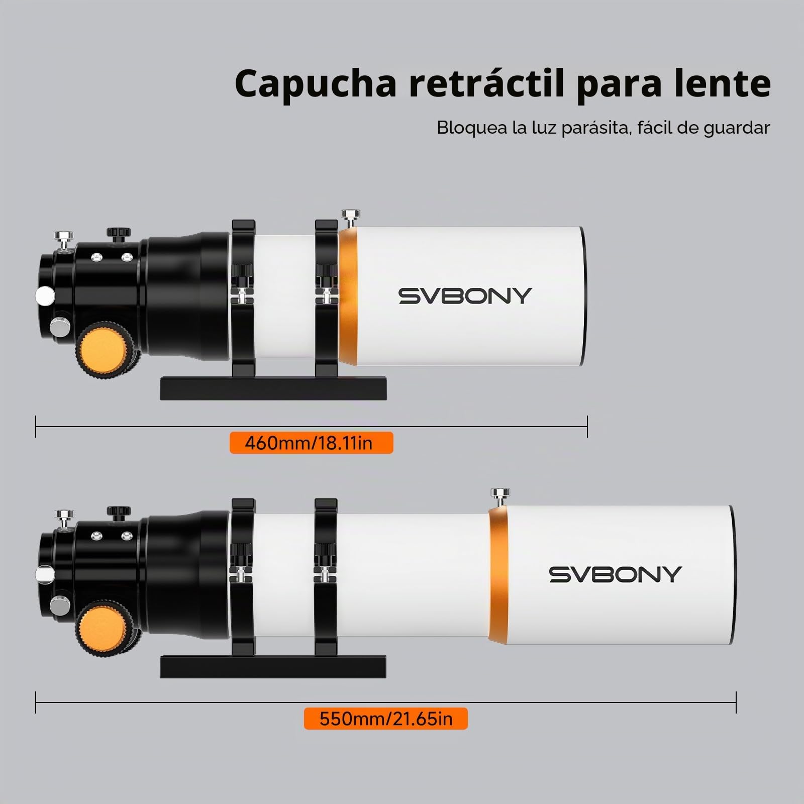 Svbony SV503 Telescopio OTA, Telescopio Refractor, 70 mm F6,78 Lente ED, Aplanador de Campo Incorporado, Adecuado para Fotografía Astronómica de Nebulosas Galaxias y Cámaras con Sensores APS-C
