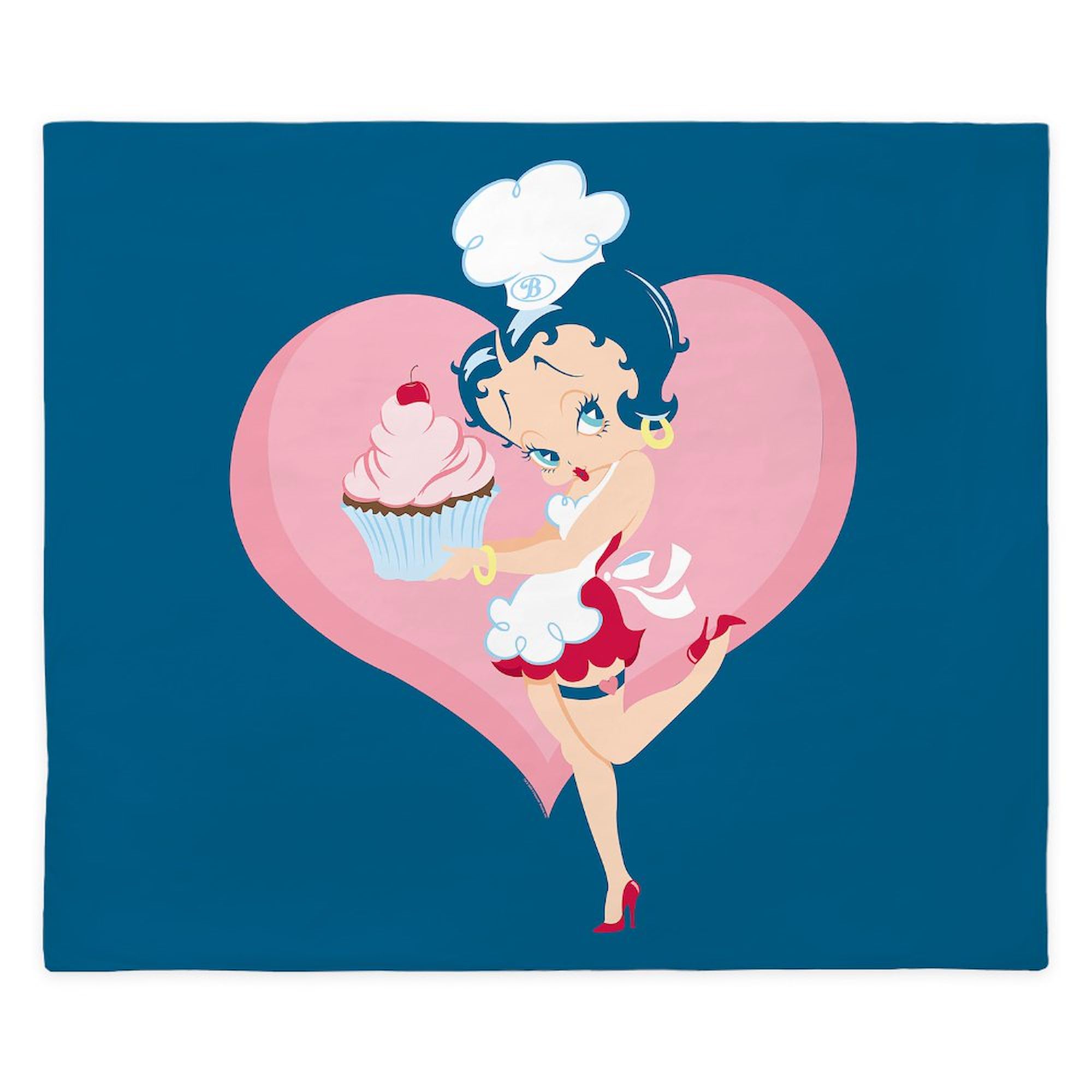 CafePress Betty Boop Cupcake Love King Duvet Cover, Printed Comforter Cover, Unique Bedding