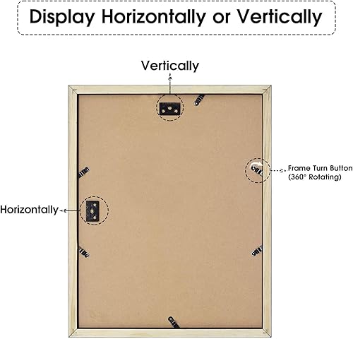 Miniatura 5 de Golden State Art, Marco de madera negro de 11 x 14 pulgadas con paspartú blanco, muestra cinco fotos de 4 x 6 pulgadas, cristal real, ganchos de