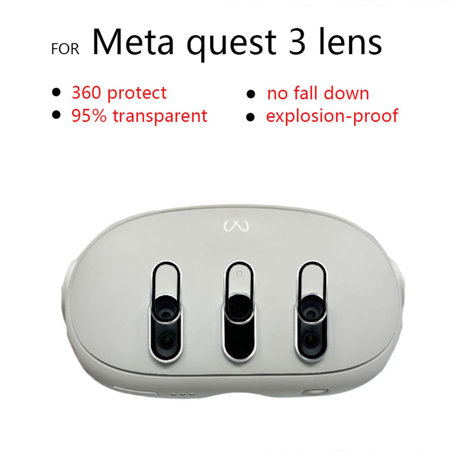 Pellicola protettiva per obiettivo della fotocamera, compatibile con Meta Quest 3, 9H anti-graffio, vetro protettivo HD VR, accessorio ad alta definizione, copertura protettiva per lenti ad alta