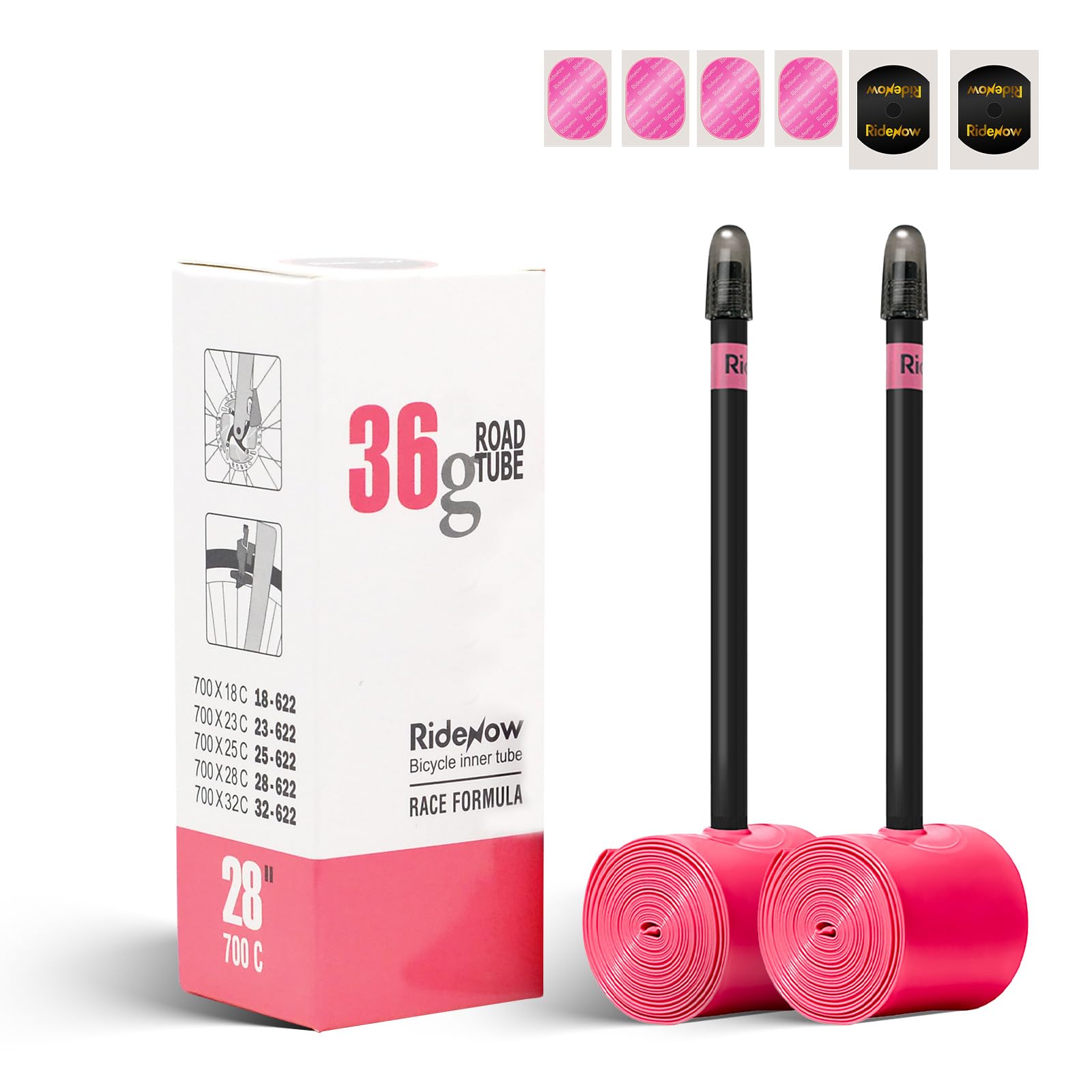 RideNow 36g 2-Pack TPU Inner Tube 700 x 18C-32C with 85mm Presta Valves