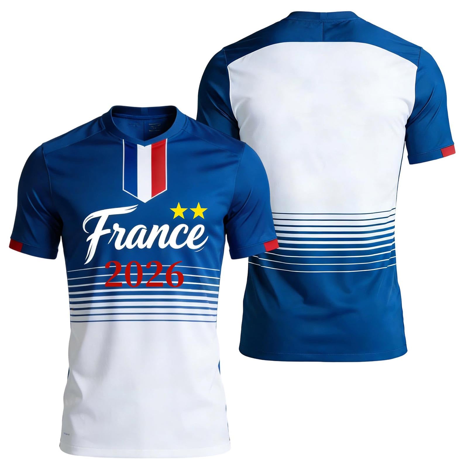 Maillot de Foot Enfant Adulte Personnalisé 2026 avec Nom et Numéro T-Shirt Manches Courtes Tissu Respirant Léger