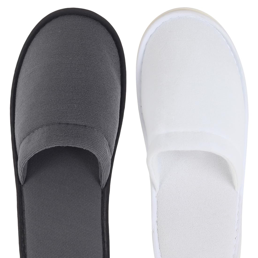 Yeios Ciabatte Hotel Spa Punta Chiuse Pantofole Ospite Adulto 20 Paia per Uomo Donna Bianco e Grigio Neoplane Spessa & 7mm Eva, Taglia M, Spessa Neoplane e 7mm, Neoplane spesso e plastica EVA da 7 mm