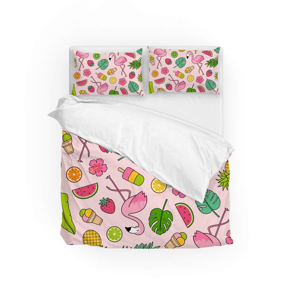 Parure de lit polyester flamant rose pour une chambre tropicale