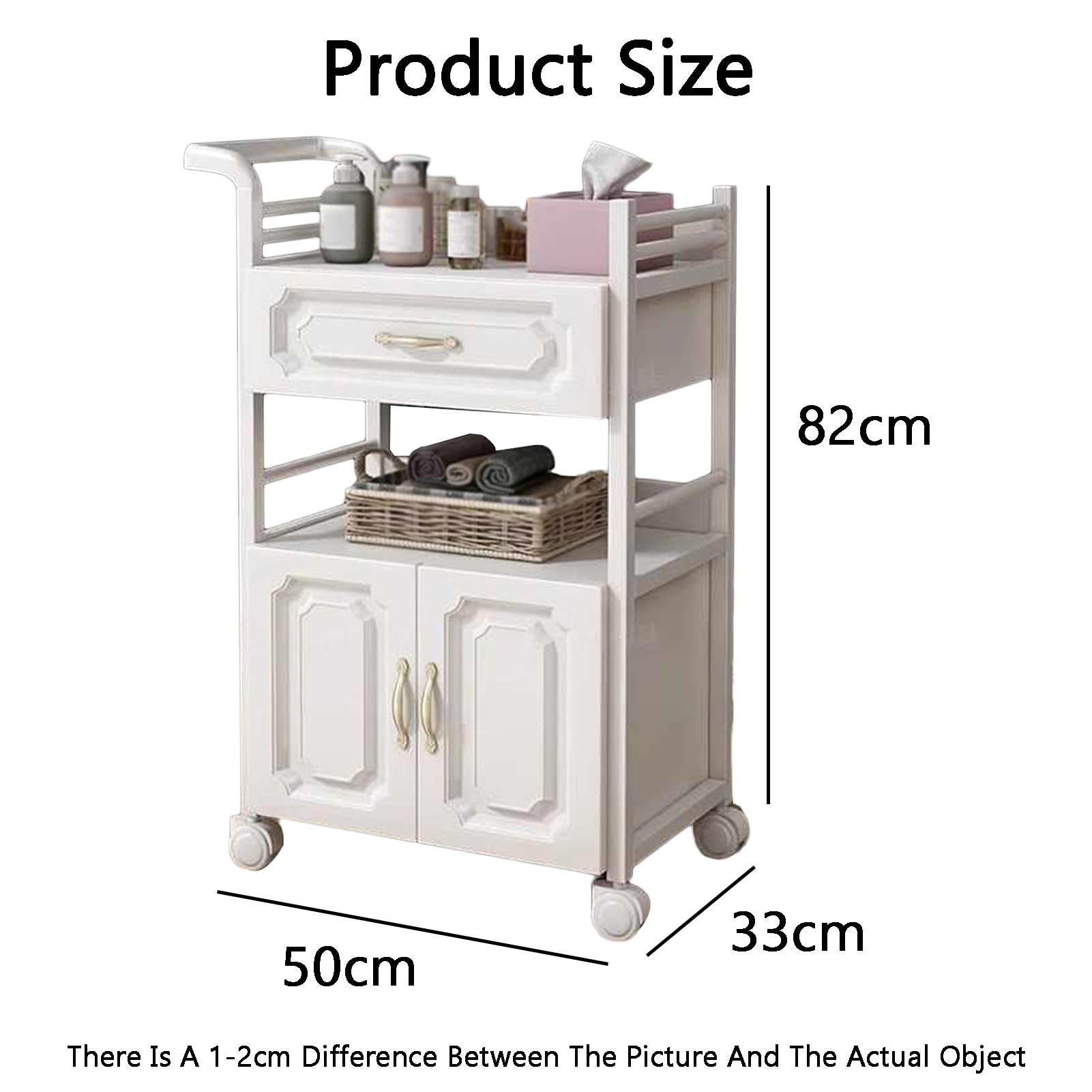 Wózek Fryzjerski, Dwupoziomowy Wózek Narzędziowy, Stalowy, Przenośny Regał Magazynowy Z Kółkami, Do Salonu, Łazienki, Biura(Color 4)