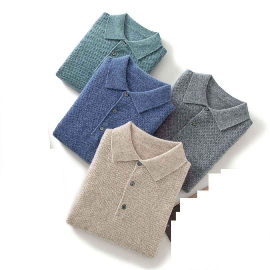Vogrtcc Maglioni di cashmere Maglioni di moda invernale T-shirt da uomo Maglione tinta unita Slim Fit Pullover, Come mostrato, 2XL