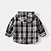Meufam Toddler Kids' Fashion Hooded Plaid Shirt Jacket Button Closure Cargo Pockets Soft Casual Layering Outerwear (Navy,18 Months)