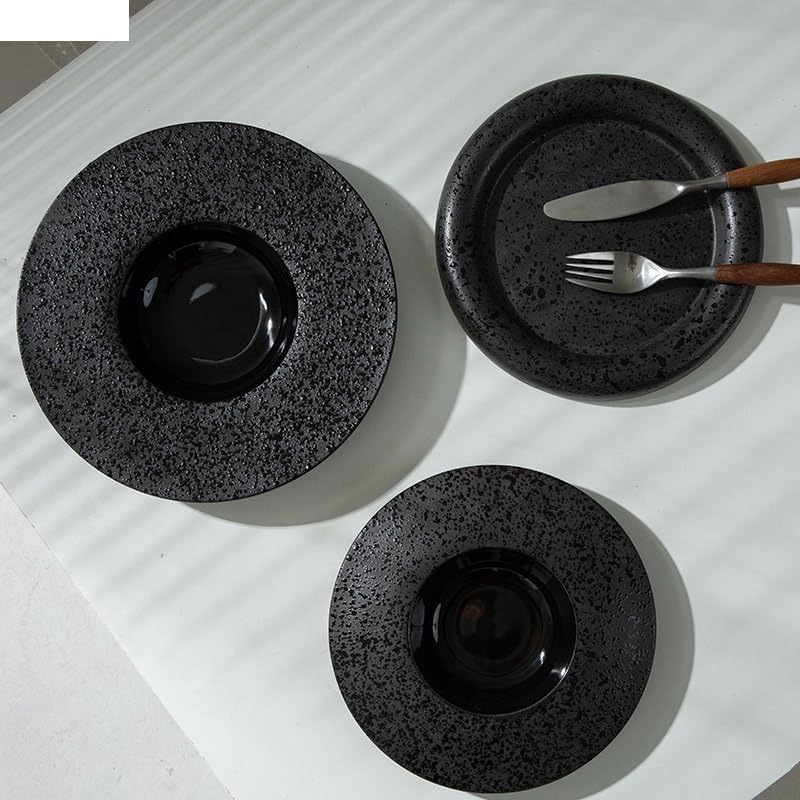 Talerze Obiadowe Ceramiczne Talerze Obiadowe Retro Kreatywne Grube Talerze Do Zupy Talerze Do Steków Talerze Deserowe Talerze Na Przekąski Jednolity Kolor Naczynia Talerz Do Zimnych A 9 Inch-One Size