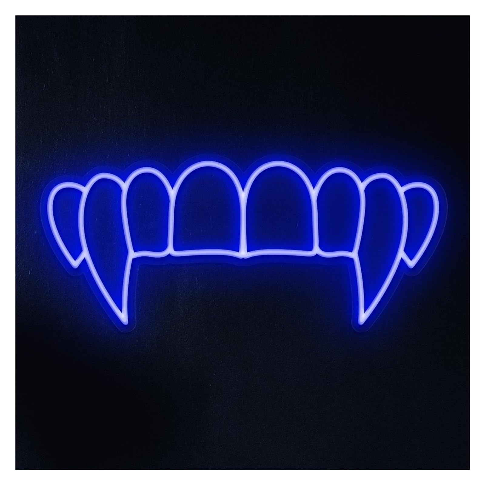 RONGCH Hanging Art Signs Vampire Teeth Neon Sign, Suitable for Cafe Wall Art Decor with Brightness Adjustable 46cm