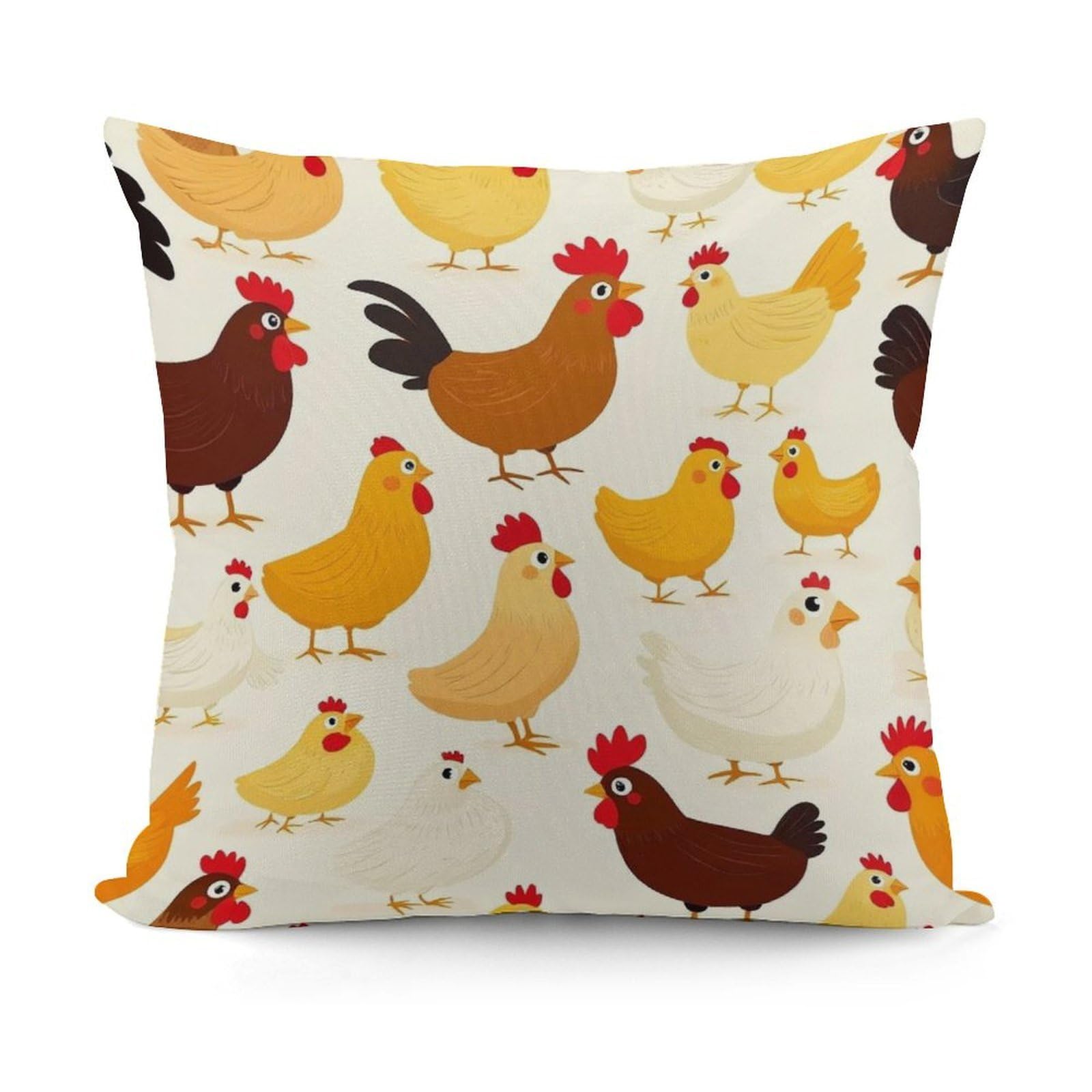 Smazdfxx Picture(461) Fashion Softffy Pattern Decorative A Brood Of Chickens Pillow Covers For Sofa, Couch, Living Room