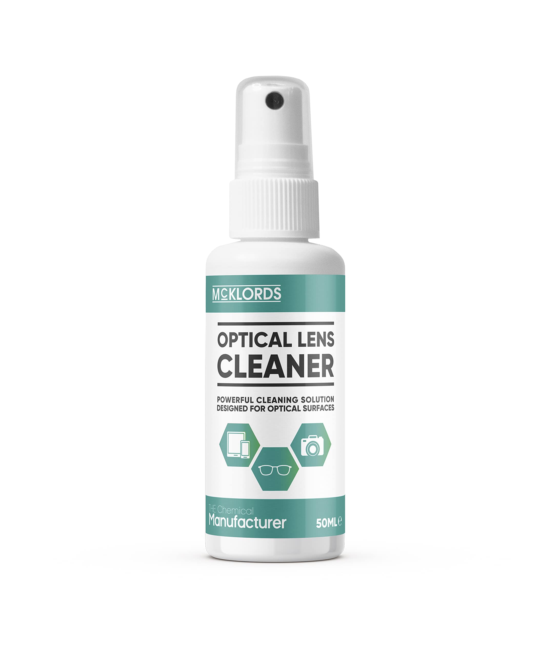 McKLords Optical Camera Lens and Screen Cleaner Spray 50ml - Suitable for DSLR, Glasses, Microscopes, Binoculars, VR Headsets, Smartphones, Tablets and Laptops etc