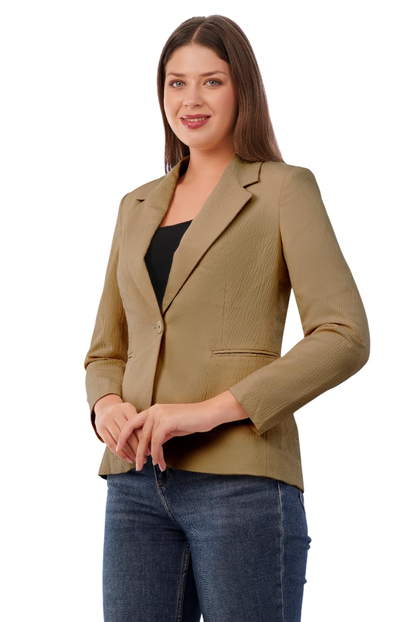 Women's Premium Blazer | Fully Lined | Regular Fit | 4-Way Stretchable Ultra-Light Fabric | Fashion-Forward | Office/Meetings