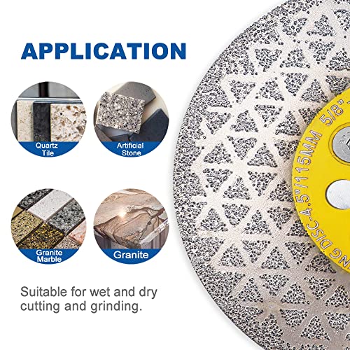 Highdril Diamond Porcelain Blade For Cutting And Grinding,Diameter 4.5" Multipurpose Cup Wheel Beveling Shaping Diamond Disc For Angle Grinder With 5/8-11 Thread #TOP3