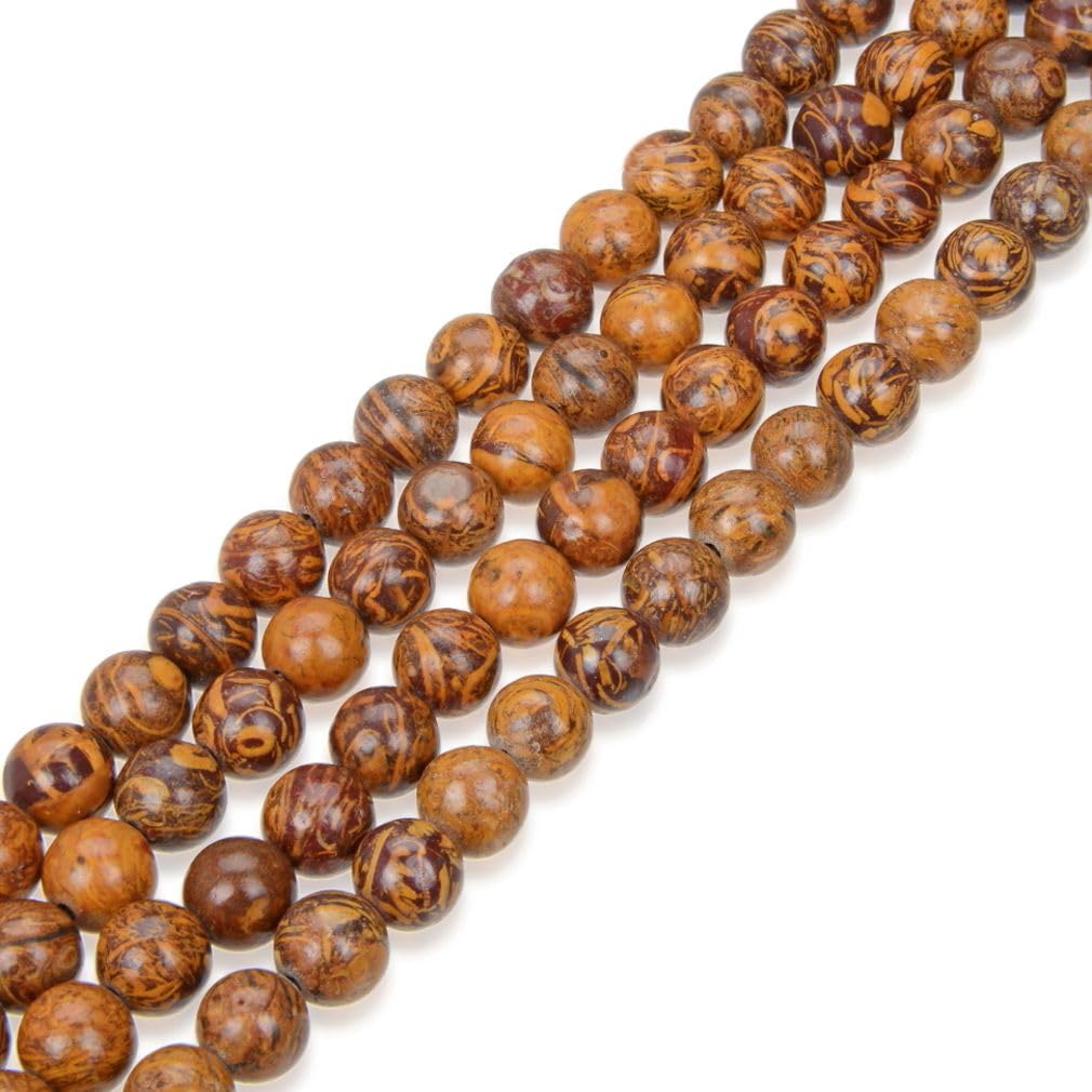 35pcs Adabele Natural Golden Tiger Skin Jasper Gemstone 10mm Round Beads