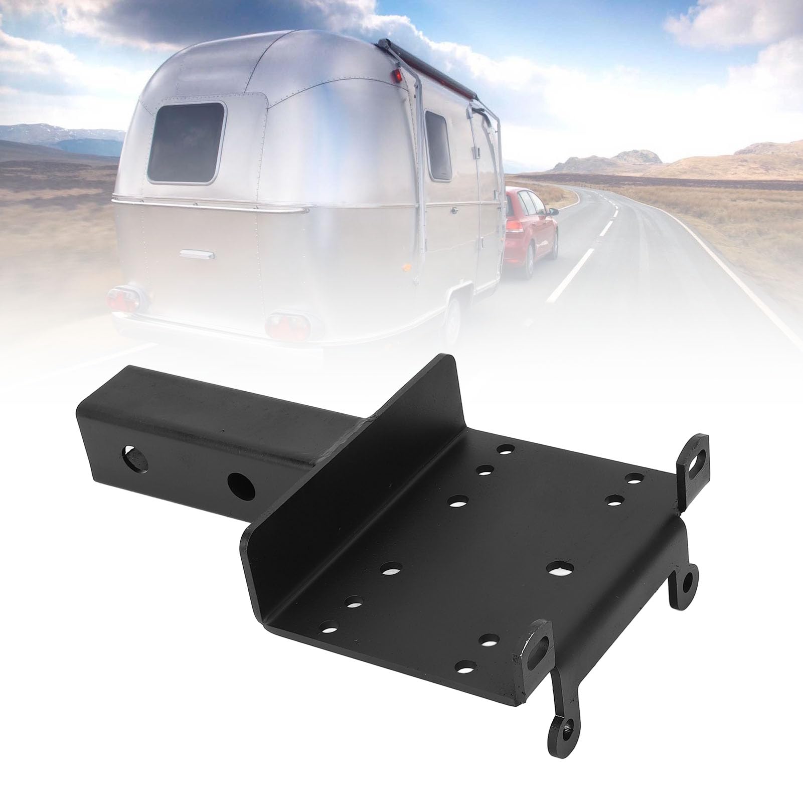 Piastra di montaggio universale per verricello rimorchio, ricevitore 2 pollici, staffa per verricello per impieghi gravosi per ATV, UTV, attrezzature per prato e giardino,