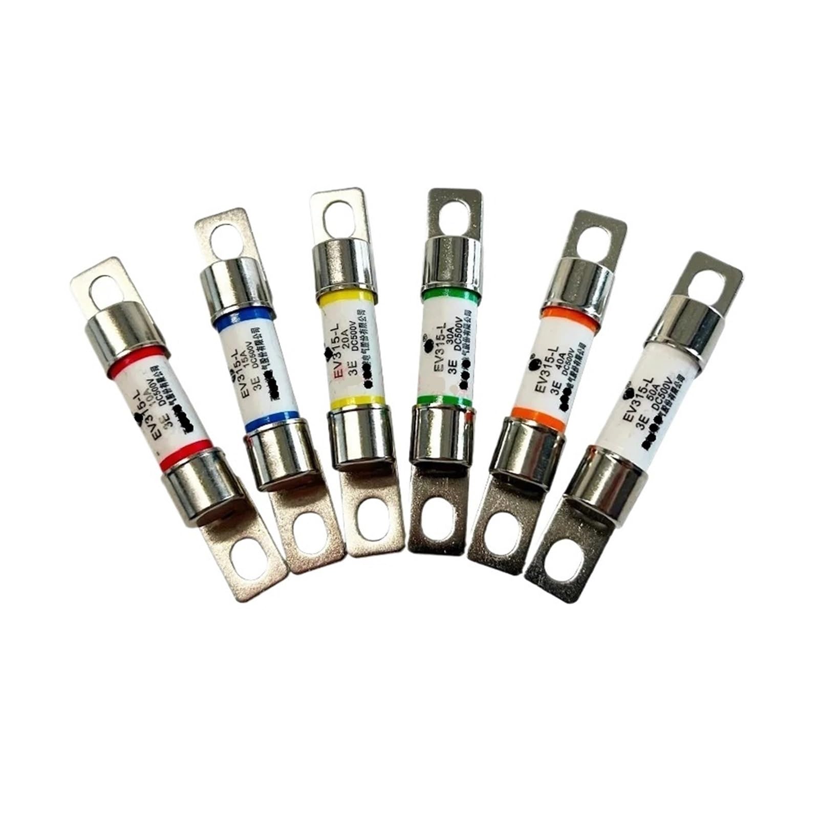 CXFCIHFT 10PCS Fuse EV315-L-3E 10A 15A 20A 30A 40A 50A 500VDC(EV315-L-3E 50A)