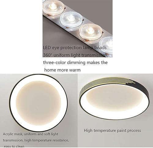 Miniatura 7 de CSSYKV Lámpara de techo de estilo nórdico regulable pantalla de acrílico de 137 pulgadas forma redonda montaje empotrado lámpara de techo simple