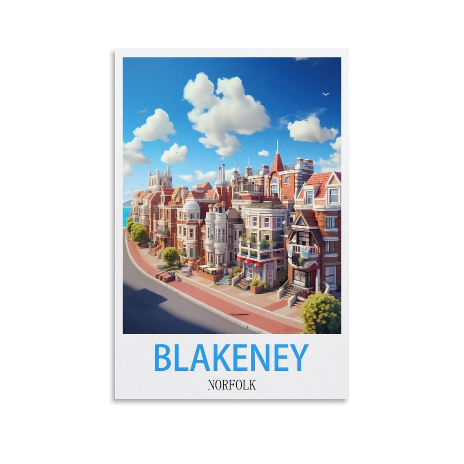 Metal Tin Sign,Blakeney Norfolk,Tin Sign Metal Retro Art Wall Poster for Home Club Garden Decor 30x40cm