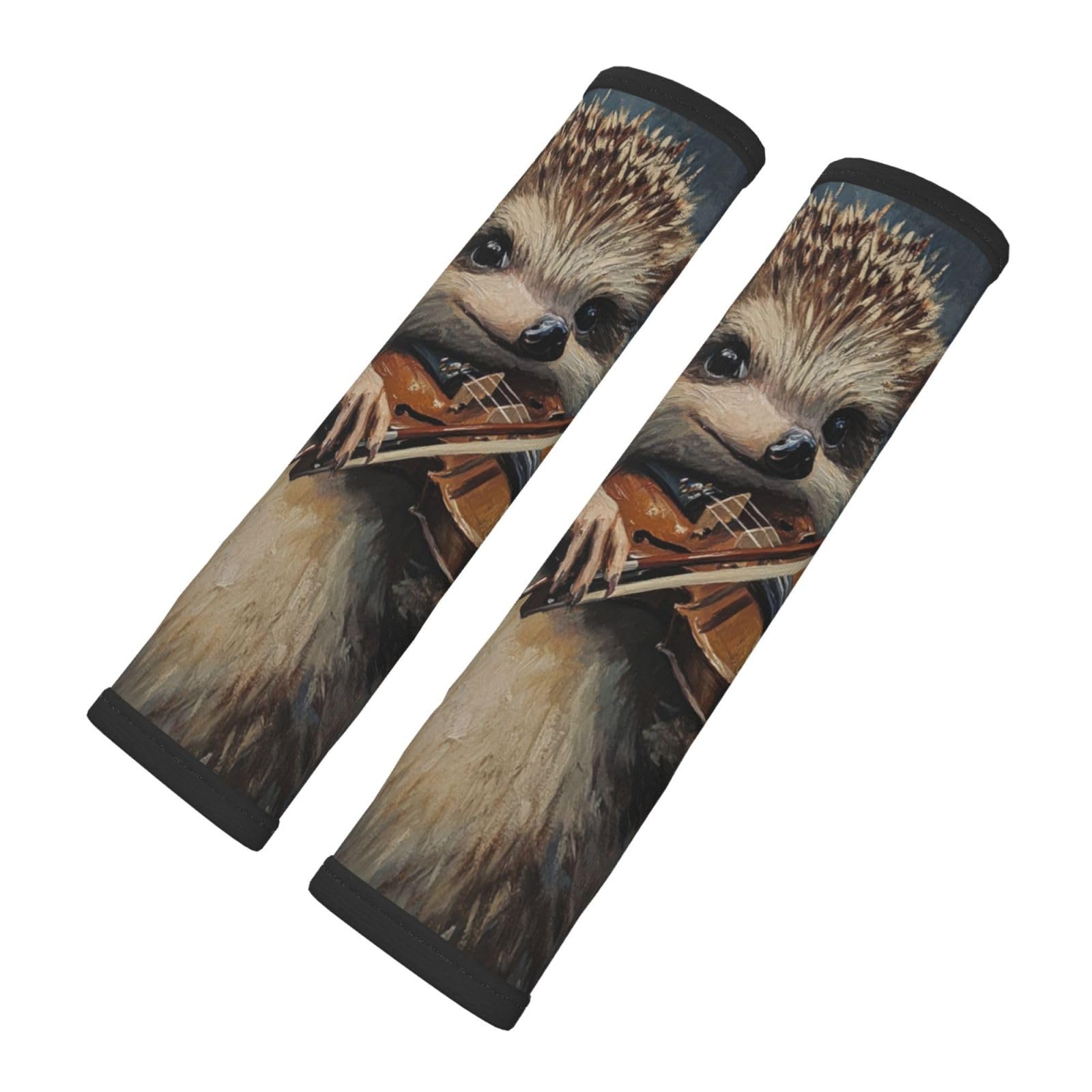 Hedgehog Playing The Violin Car Seat Belt Cover 2 Pack Seatbelt Strap Shoulder Pad Protector Universal Comfort for Car