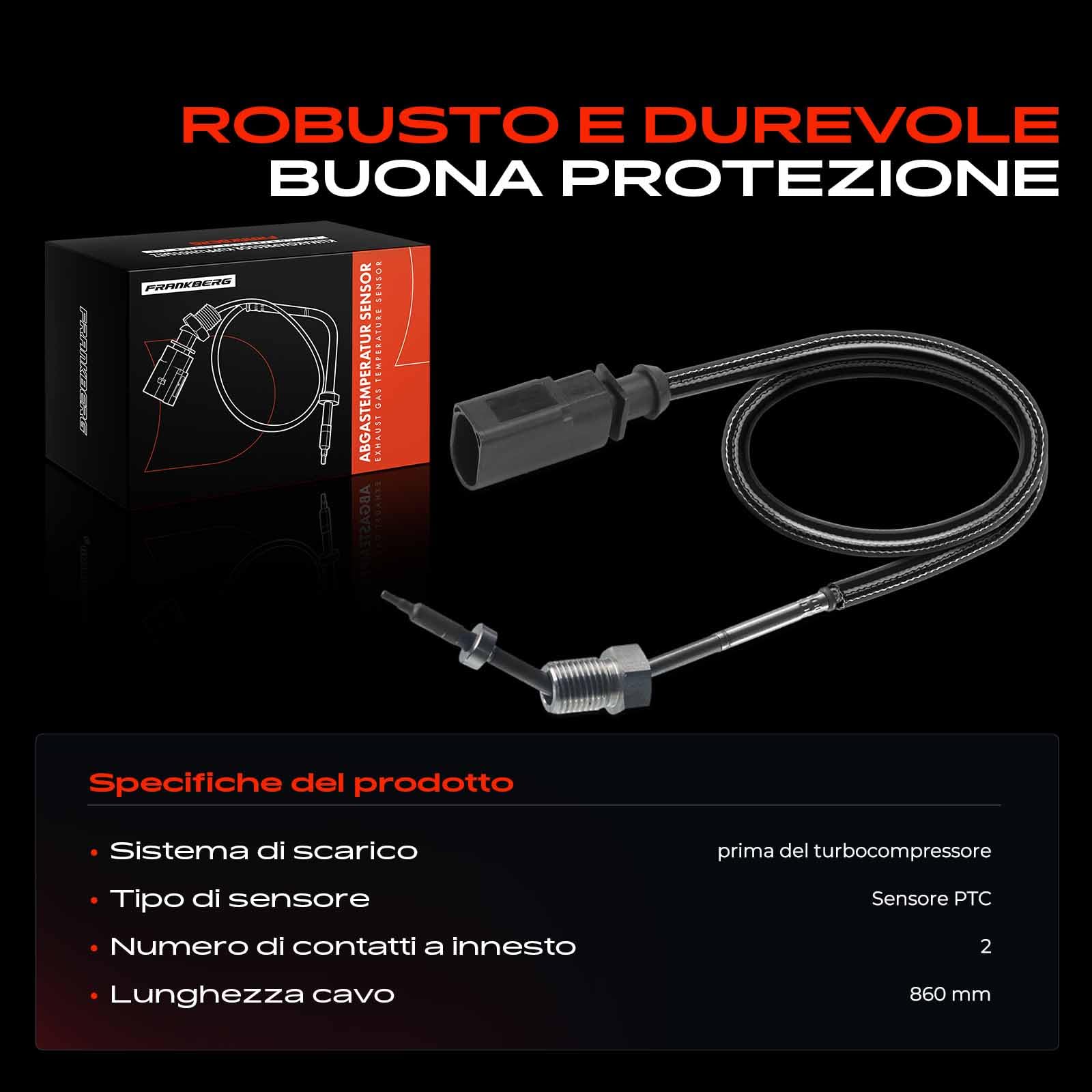 Sensore di temperatura gas di scarico turbocompressore 03G906088AN per A3 8P TT 8J Leon 1P Octavia II 1Z Golf V 1K 2003-2017