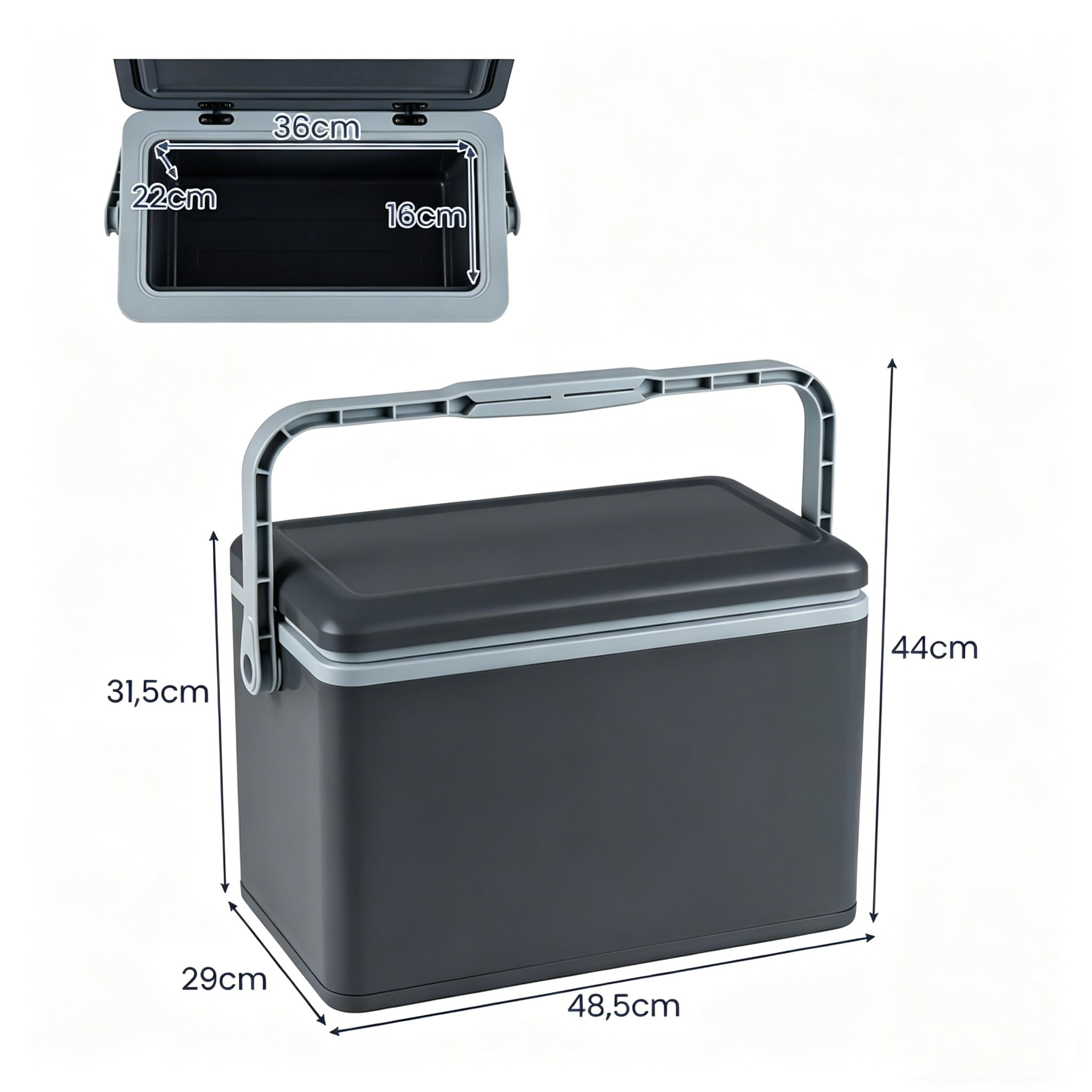 LIFEZEAL Nevera Portátil Rígida, Nevera Térmica Moldeada por Inyección de 12L, con Capacidad para Mantener la Temperatura Durante 3 Días, Equipada con un Cómodo Asa
