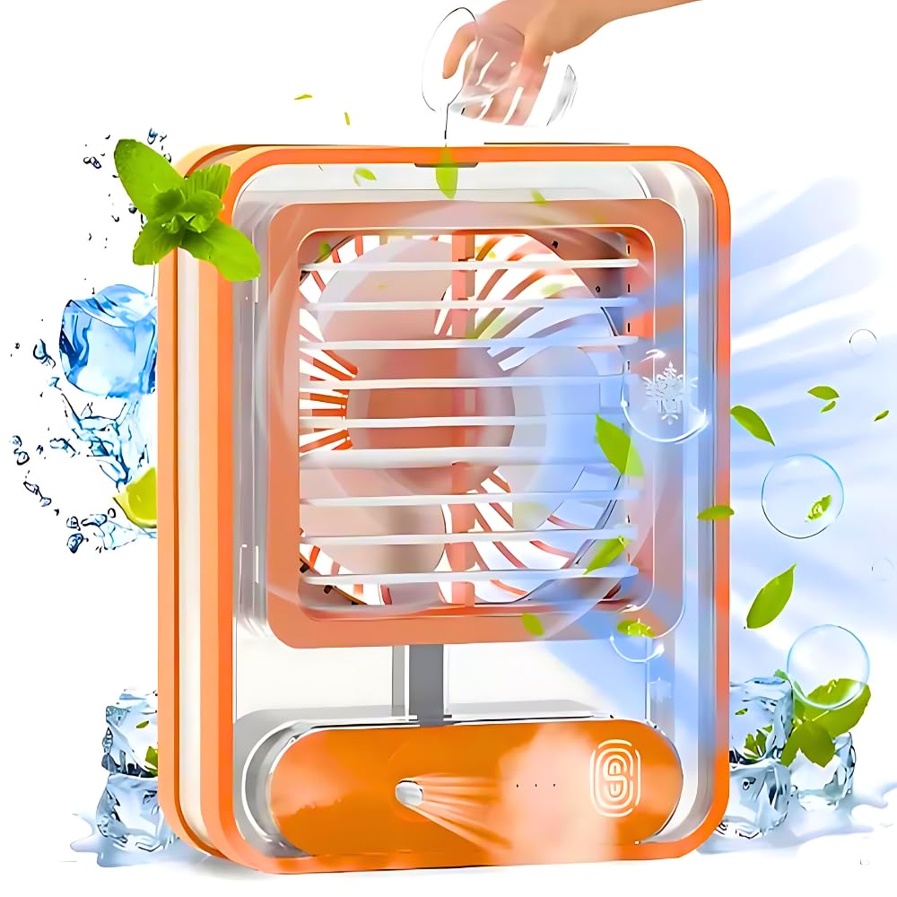 Lambent (15 YEARS WARRANTY LIMITED) Humidification fan,mini USB rechargable desk fan,transparent fan body desktop fan,portable table fan with LED night light for dormitory bedroom,3 speeds wind (B0CZXST4FY) Amazon Price History, Amazon Price Tracker