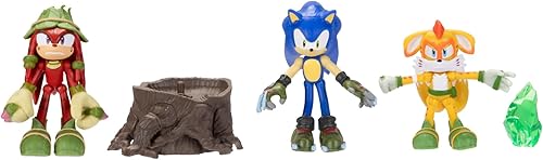 Miniatura 2 de Sonic Prime - Figuras de acción de 2.5 pulgadas con temática de laberinto de jaula de Bos, 5 piezas Sonic, nudillos retorcidos, colas de mangey,