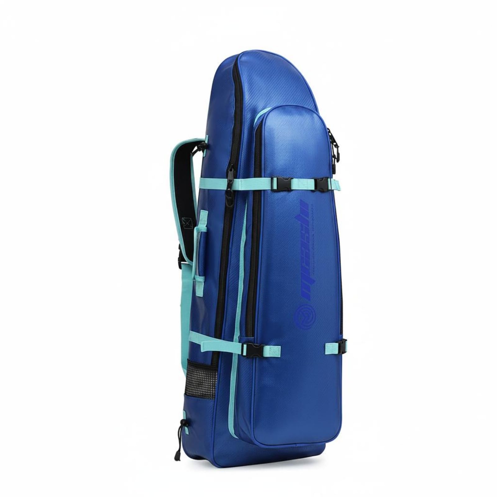 Zaino Pinna Lunghe Cinture di Compressione Zaino Porta Attrezzatura Immersione Struttura Liscio Strutturato Borsa Pinna Lunghe, Blu, Blu, 80 Litri