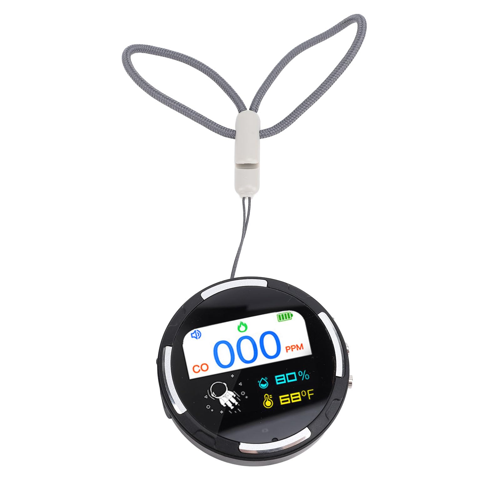 Detector de CO Portátil, Compacto, Recargable, 1000 MAh, Resistente Al Agua, Medidor de CO con Sensor Electroquímico, para Tienda de Campaña, Habitación de Hotel, Hogar, (Negro)