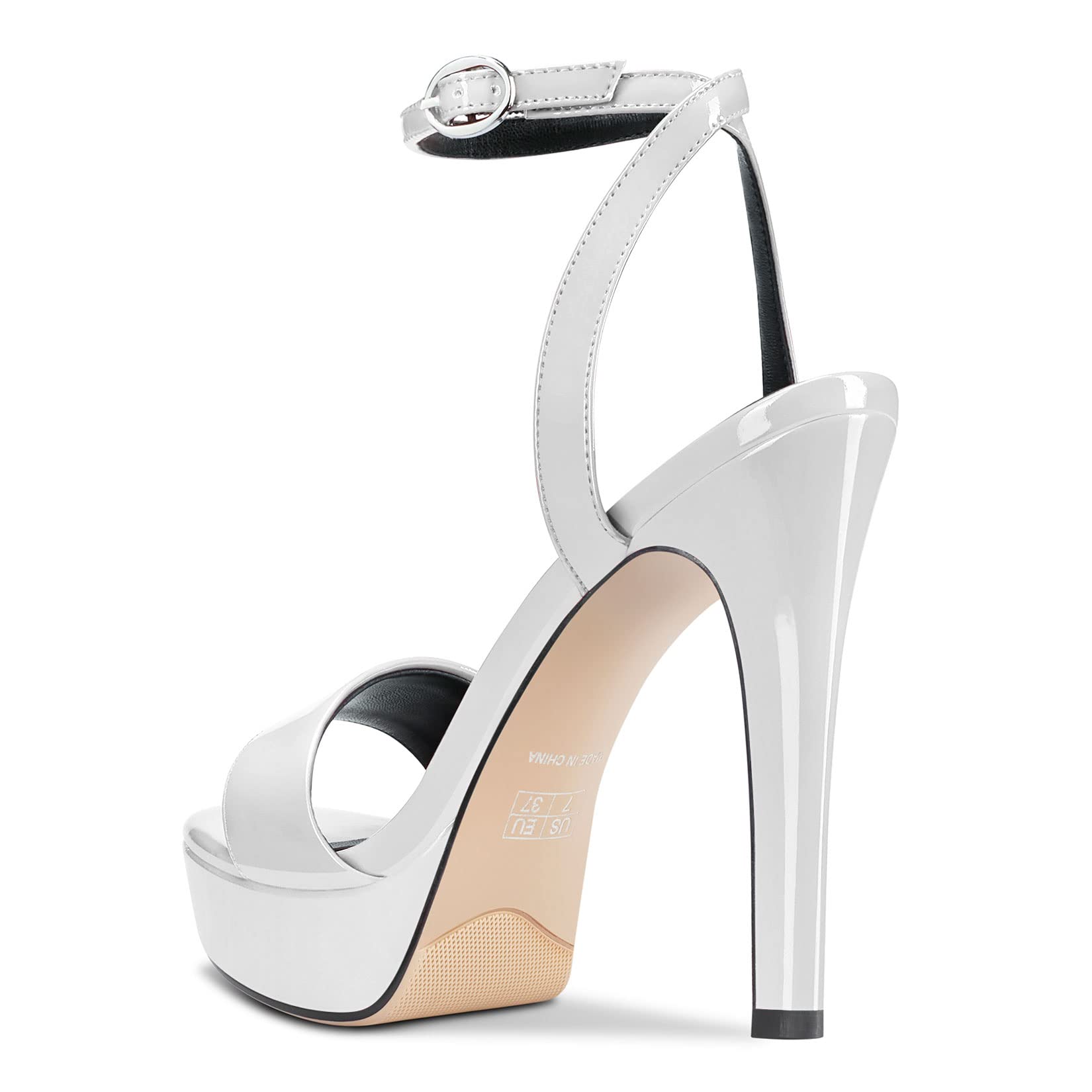 Castamere Donna Spillo Alto High Tacco Heel Aperte sulla Punta Cinturino alla Caviglia Slingback Sandali Piattaforma Clear Sexy da Matrimonio 13 CM Heels
