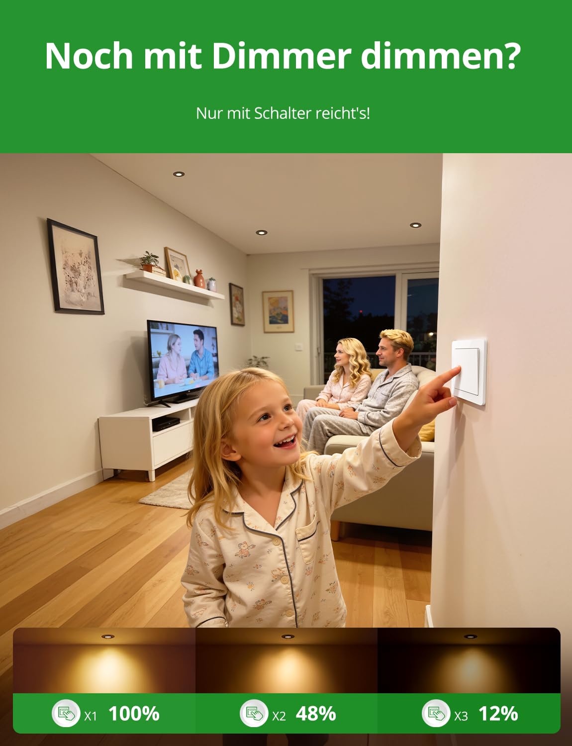 HOMEOW LED Einbaustrahler 230V Metallgehäuse Dimmbar IP44 Schwarz 10er Set | LED Spots Lochmaß 68mm - 80mm Badezimmer Deckenspots Flach Schwenkbar 6W Warmweiß Neutralweiß Kaltweiß 3-Stufen-Dimmung