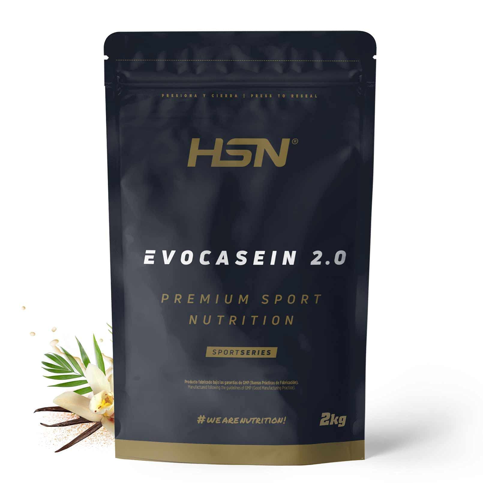 HSN Evocasein 2.0 Mizellarkasein, karibische Vanille, 2 kg, sequentieller Protein-Shake, ideal für vor dem Schlafen, mit Digezyme-Enzymen, kein Dosierer enthalten, kein GMO, vegan, glutenfrei