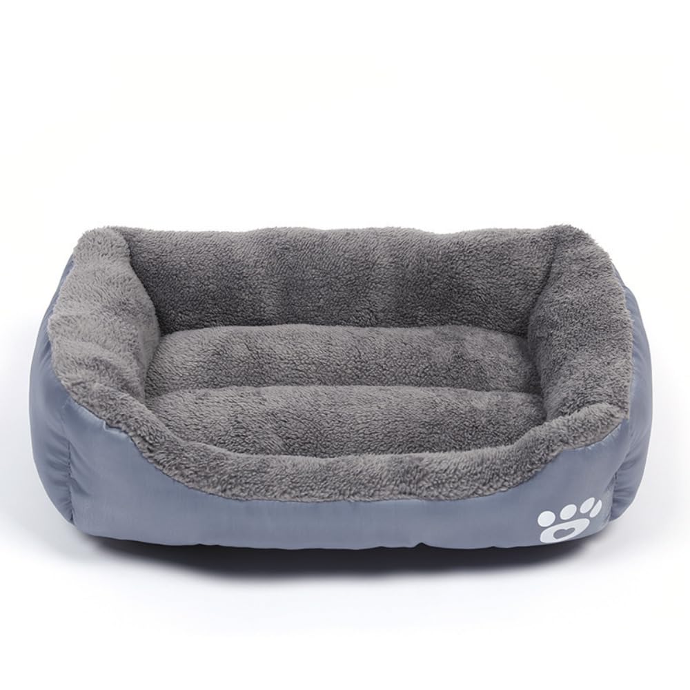 OUYUNKKA Dog Bed & Cat Cushion (XL, 31.5 x 23.6 inch) Square Grey Dog Sofa for Medium & Large Pets, Semi-Enclosed Fluffy Soft Easy Clean โ image 1