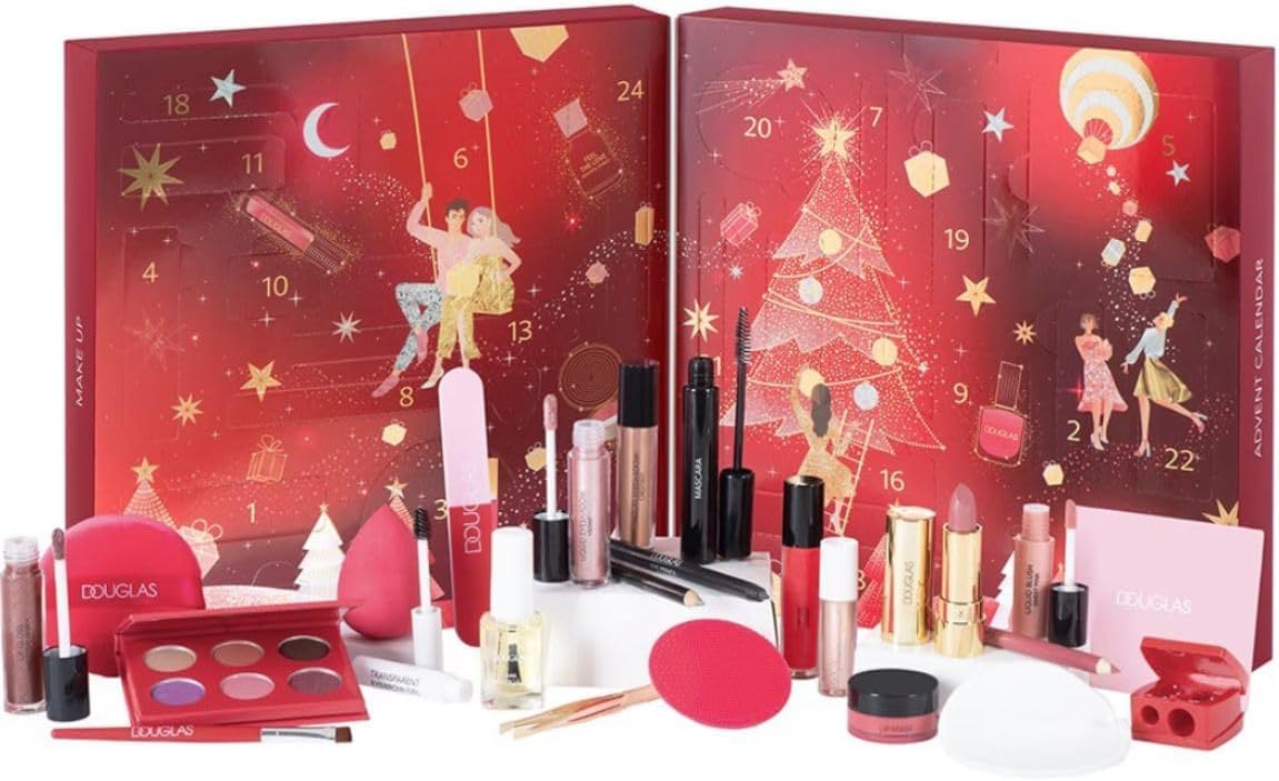 Douglas Adventskalender 2024 - Beauty Make-Up Advent Calendar - 24 Beauty Überraschungen für Damen - Rot