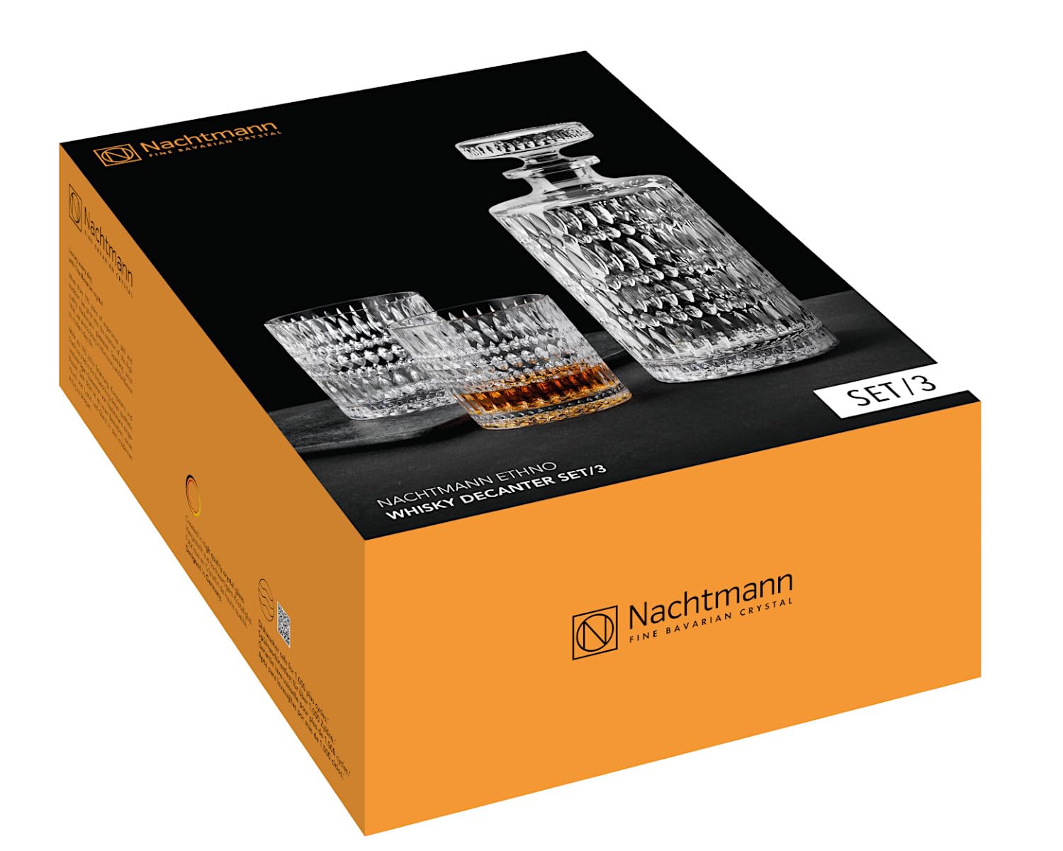 Nachtmann Lot de 3 carafes à whisky ethniques