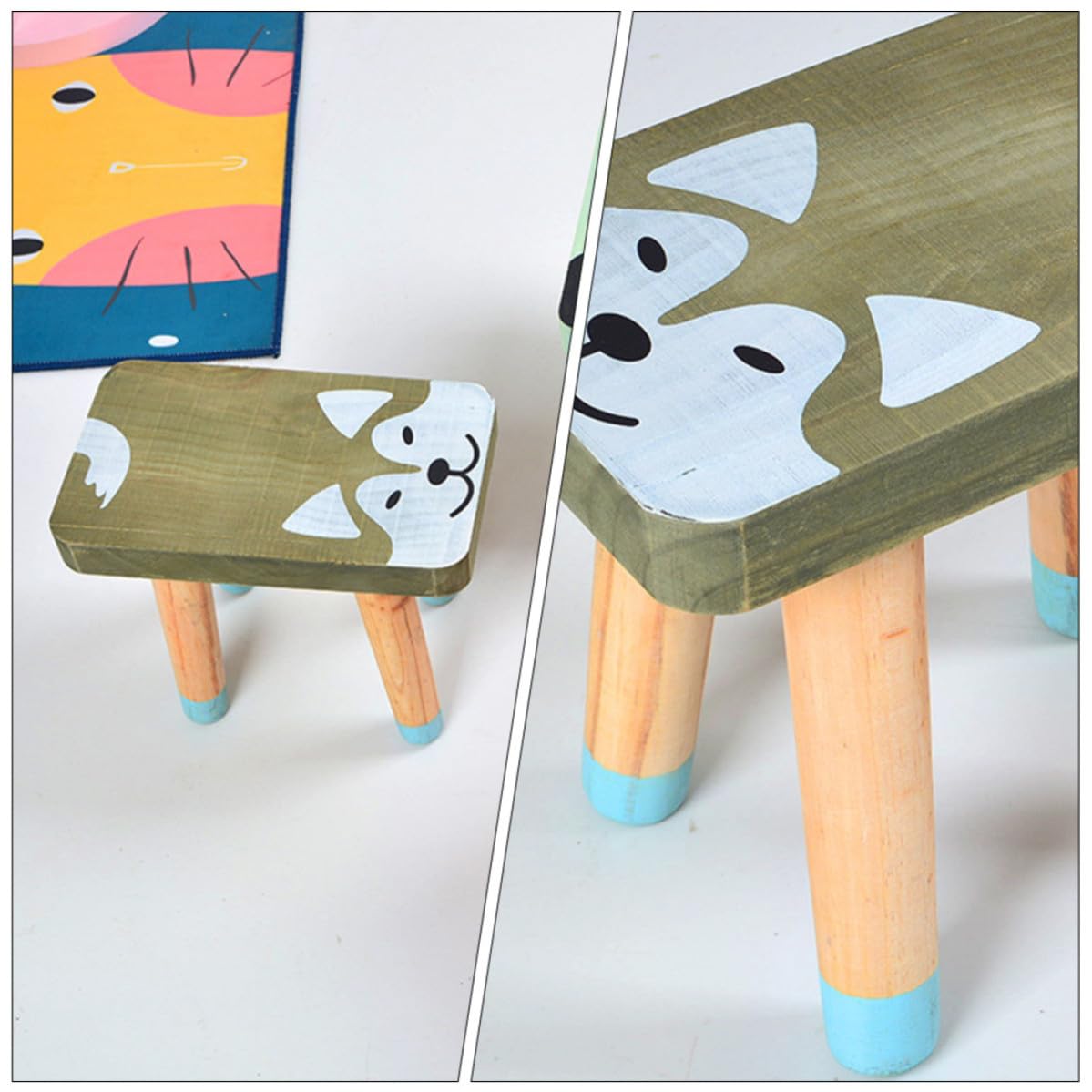 Taburete de Perro de Madera, Ligero y Portátil
