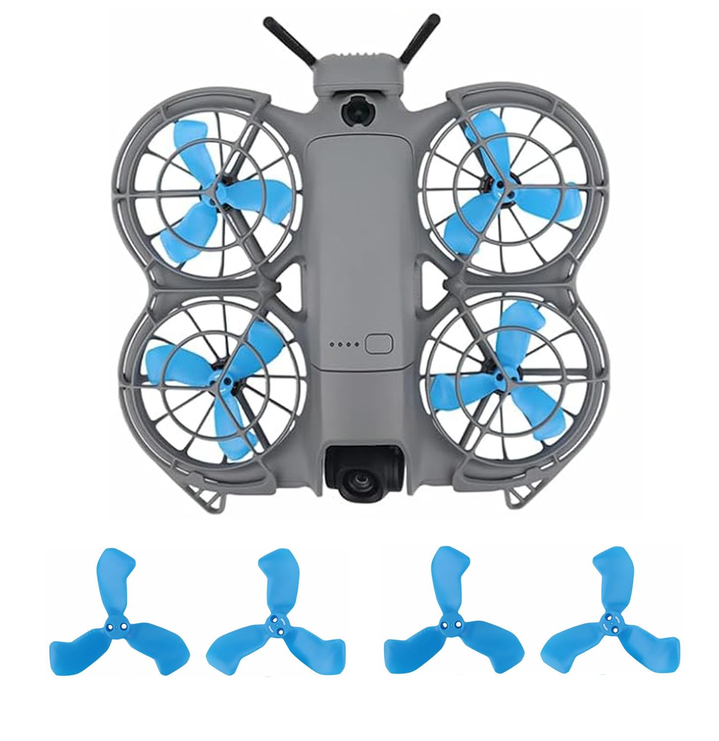 Hesupy 4PCS Propellers for DJI Neo 2, Colorful Wing Propeller Paddles Replacement Spare Prop Low Noise Wings Parts with Screws Kit for Neo 2 Drone Accessories (Blue)