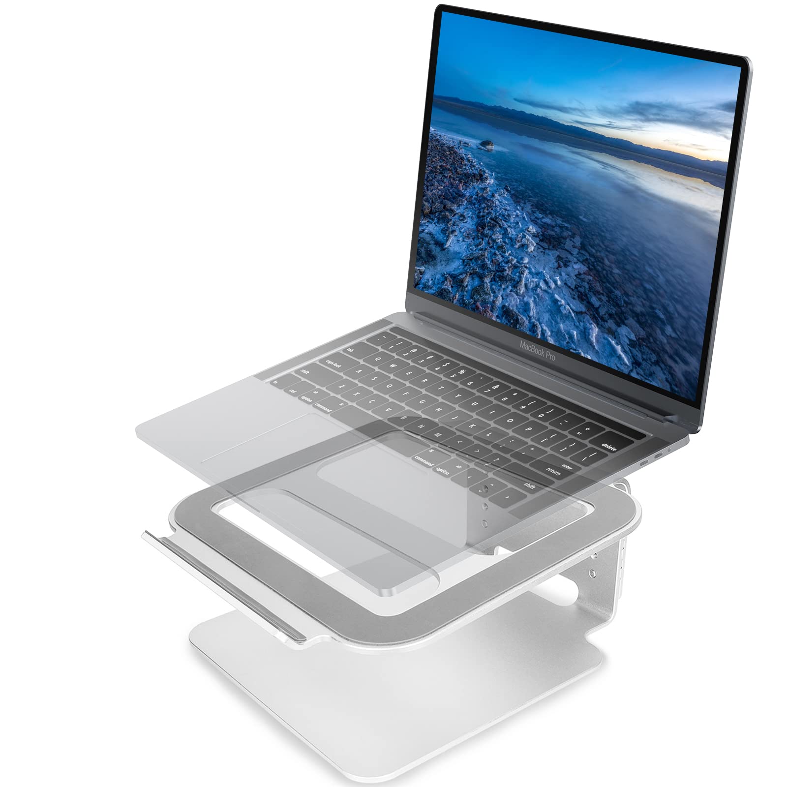 – Laptop Stand | Ergonomic Laptop Stand for Desk, Adjustable Aluminum Alloy Heat Dissipation Laptop Riser Compatible with MacBook Air/Pro、Lenovo、HP and More 9-15.6 Inch Laptops | Silver