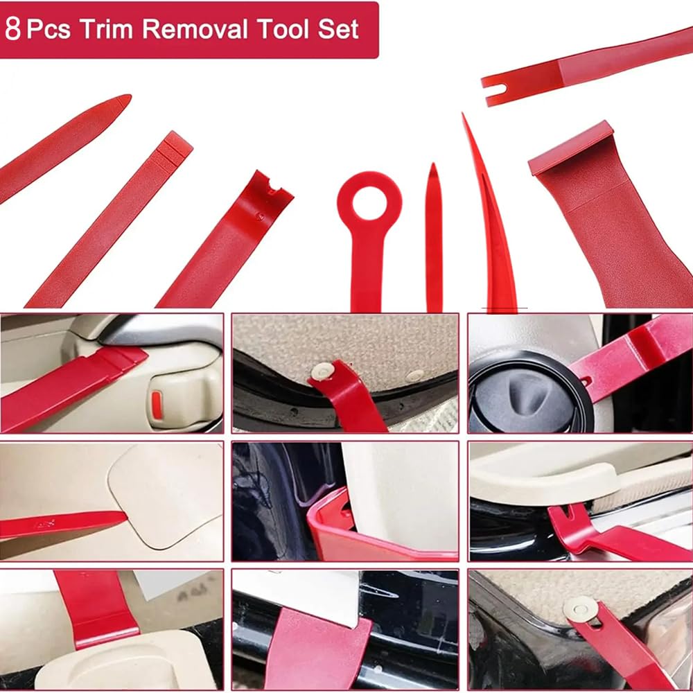 Kit Démonte-Panneaux Auto 24 Pièces - Outils Métal & Plastique - Pour Réparation Voiture, Bateau - Sac Inclus