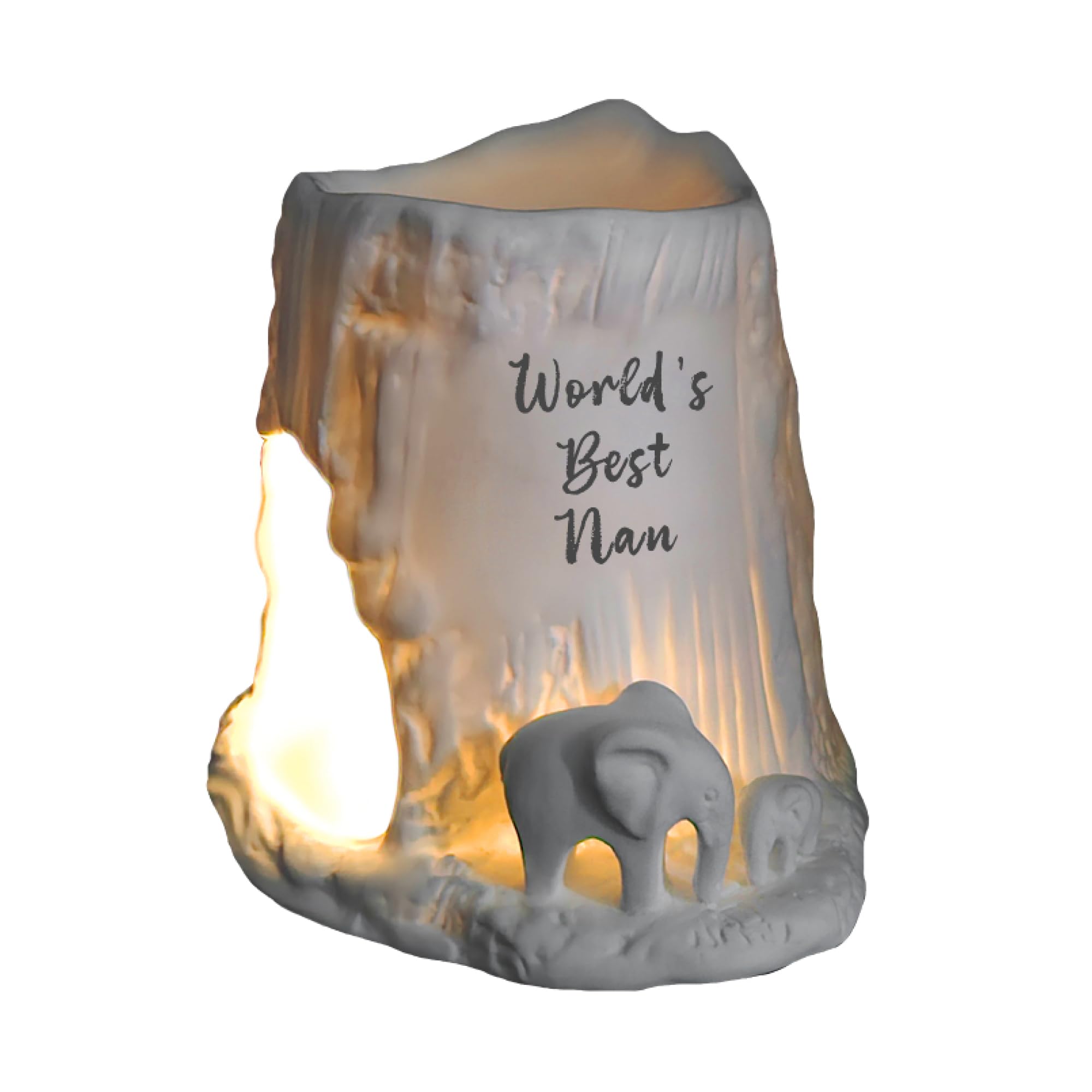 Cello Women's Elephant Tealight Burner - World's Best Nan Porcelain Decor, Wax Melt & Oil Burner - Elephant Gifts For & Nan