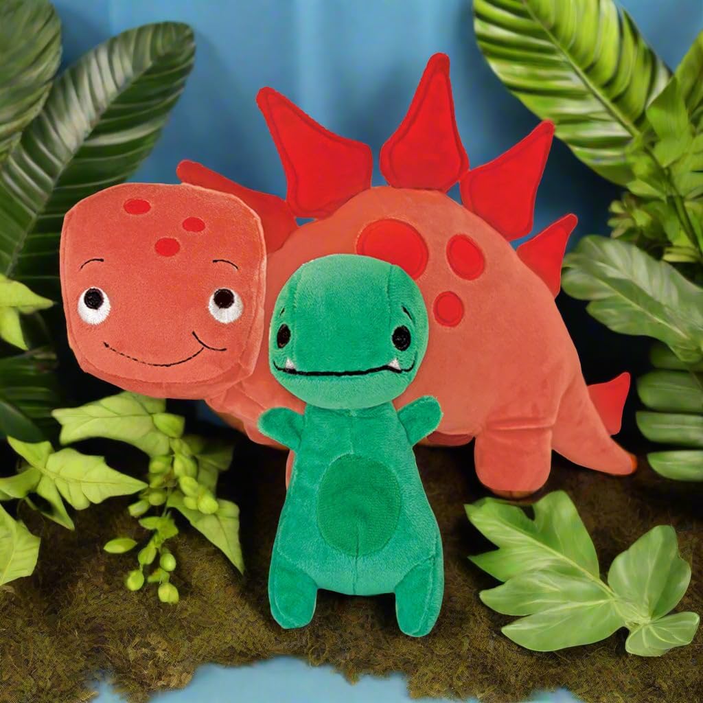 Tiny T. Rex and Pointy Plush Pair: 12.5