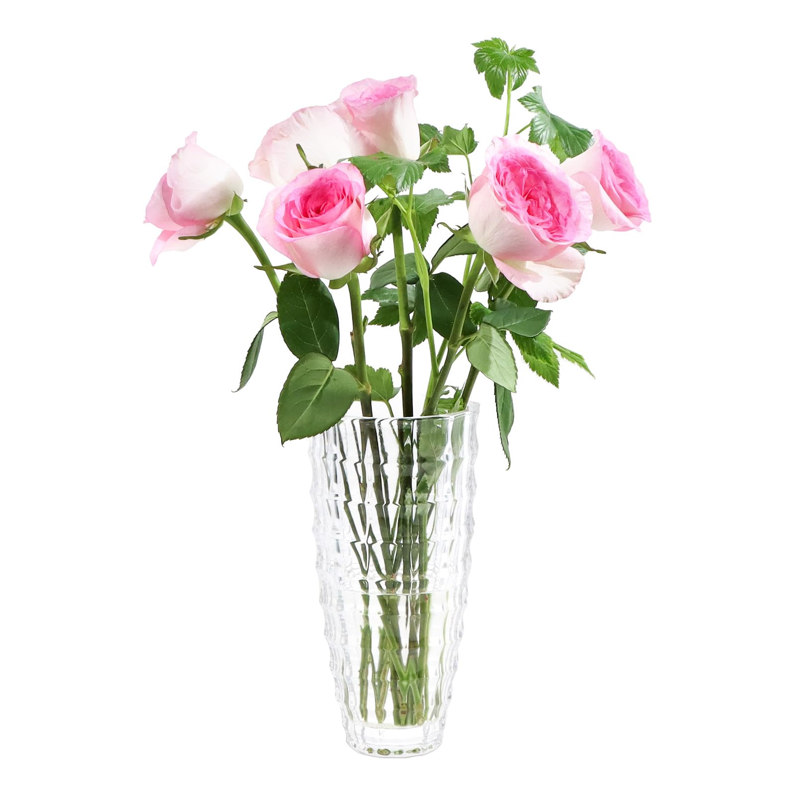 ASSRECT Jarrones de Cristal Cuadrados 22cm, Jarrón Cristal Transparente para Flores, Jarrón de Mesa en Estilo Minimalista Moderno para Fiestas Patio Oficina Hogar Cocina