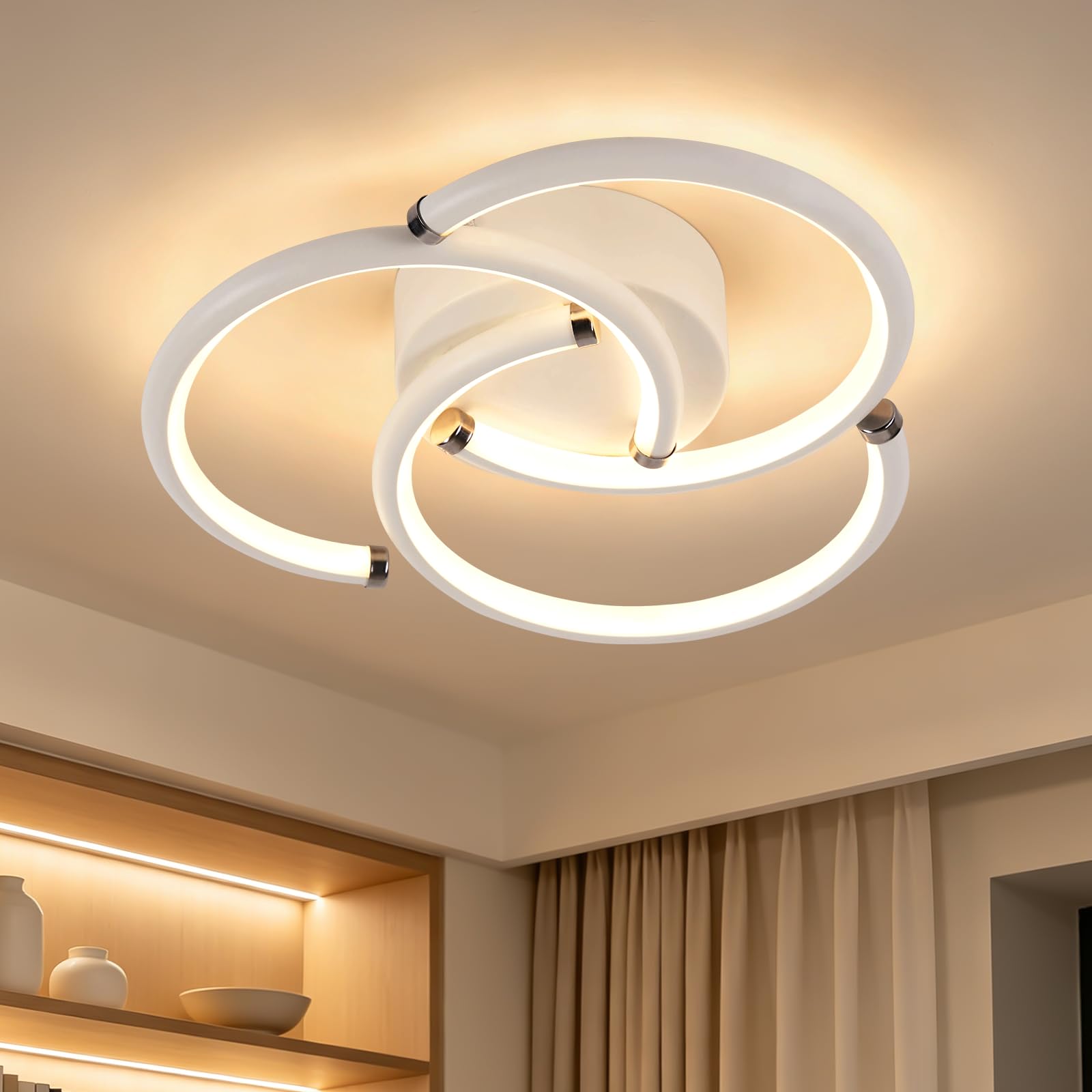 ZMH Plafonnier Cuisine Plafond LED 24W 3000K Luminaire chambre à coucher