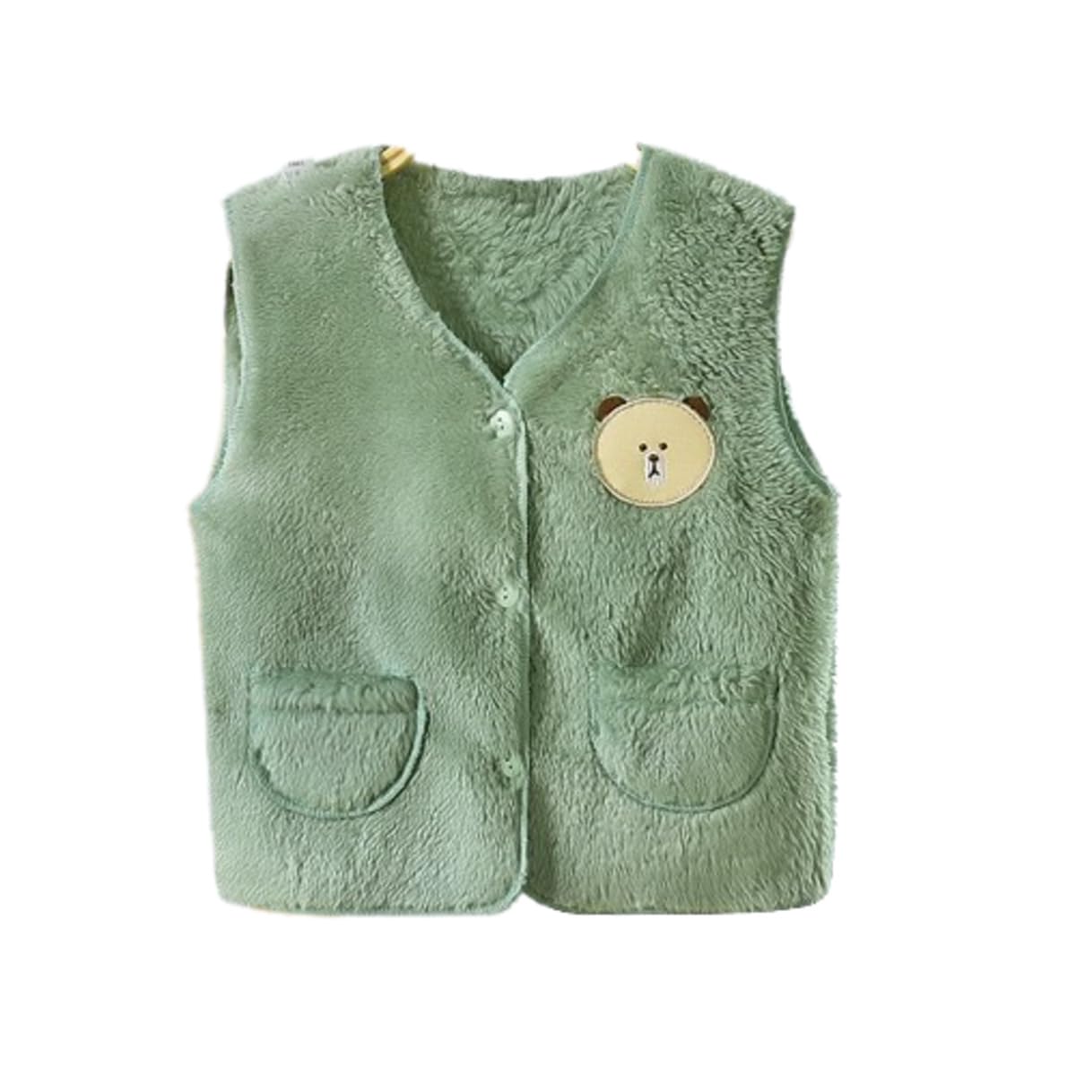 Unisex Baby Girls Boys Faux Fur Sleeveless Vest Coat Lightweight V-Neck Short Gilet for Toddler
