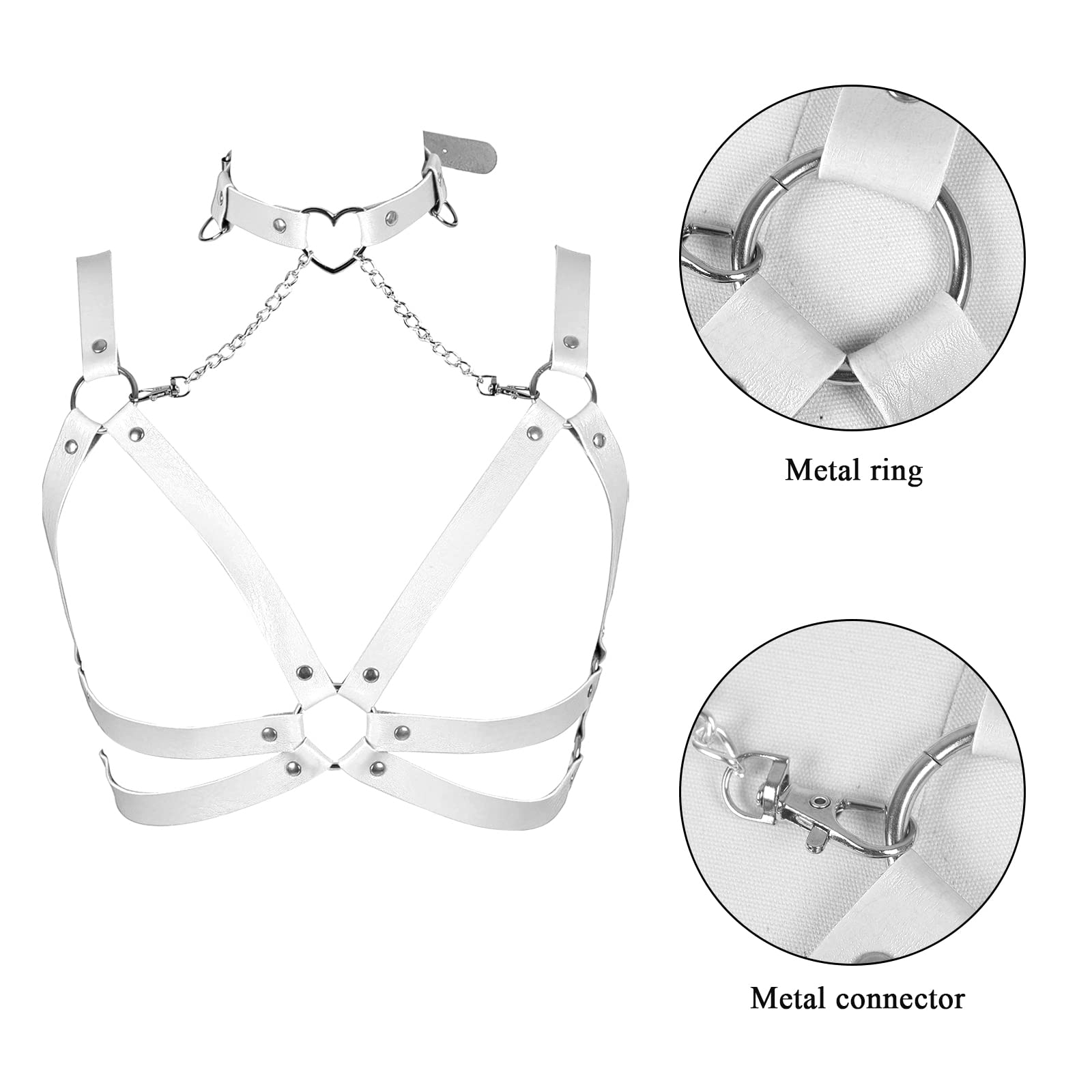 Lingerie cage Chest strap Leather Bra Body chain harness for women Punk Festival rave Dance Rock Photography Waist belt