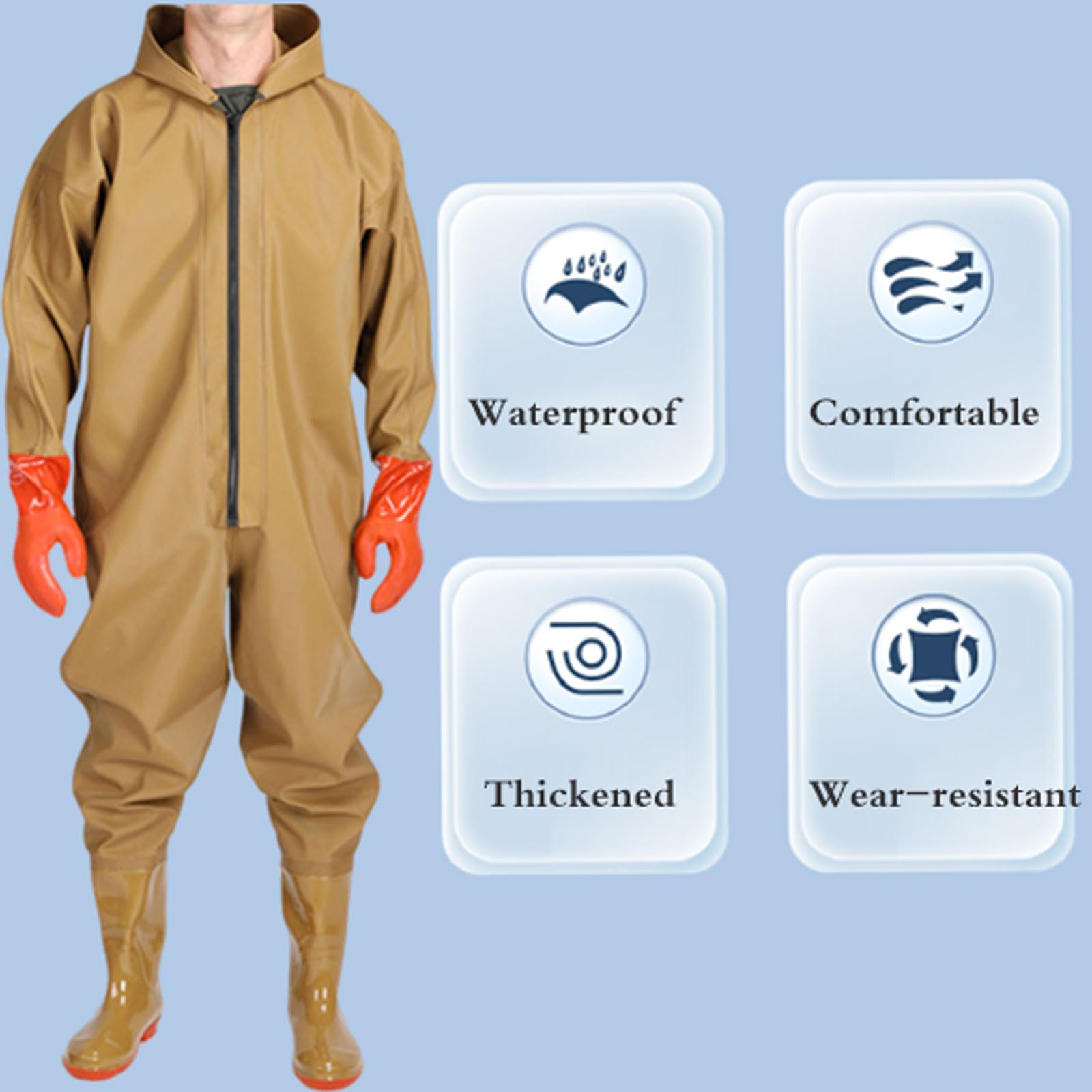 Pesca Caccia Trampolieri per Pescatore Uomo Donna,Adolescente trampolieri da Pesca,Waders Impermeabile,Salopette Pesca,Leggero,Anti Scivolo,per Cantieri edili,Pesca,allevamenti,Giardini