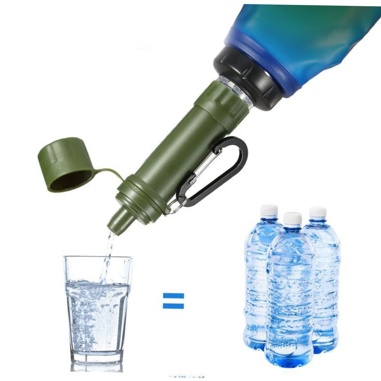 Kisangel 3 Pezzi Purificatore Portatile per Camping per Emergenze e Attività Outdoor per Escursioni e Preparazione Disastri Naturali