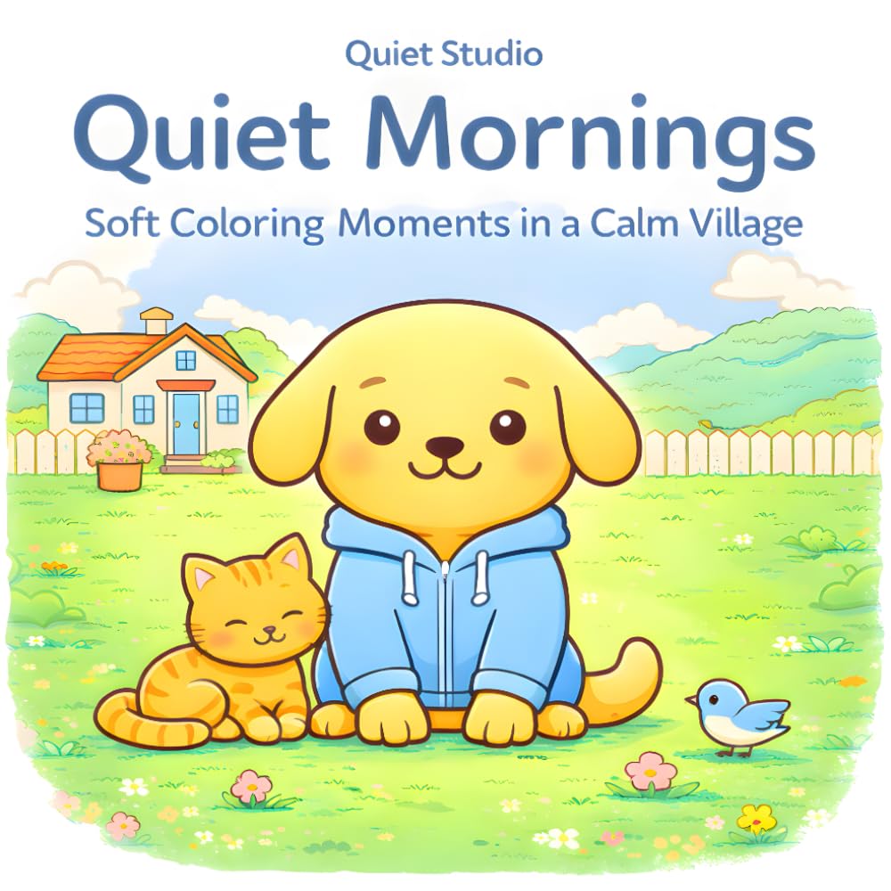 Quiet Mornings: Soft Coloring Moments in a Calm Village (Quiet Studio Coloring Series)